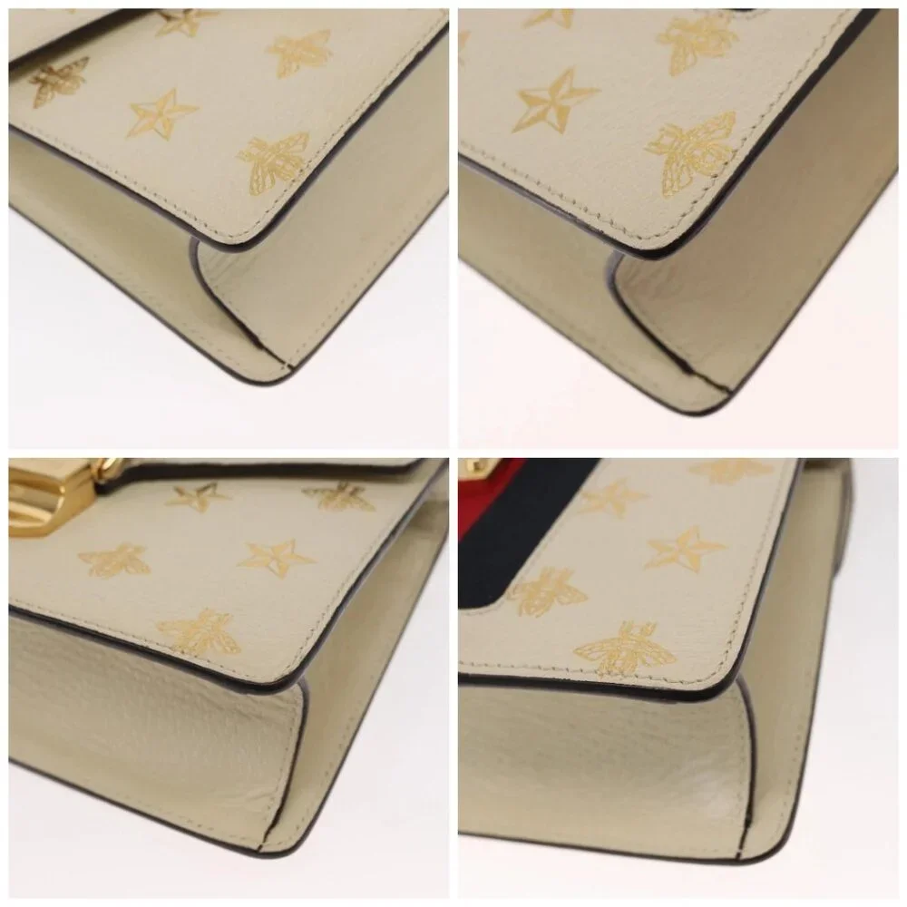 GUCCI Silvi Sherry Line Hand Bag Leather 2way Beige Gold 470270 Auth bs31644 - Picture 14 of 16